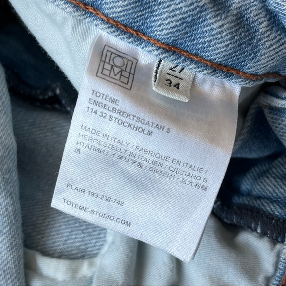 Toteme Jeans Flair Sz 27 Lightwashed Cotton Wide Leg - Picture 9 of 15